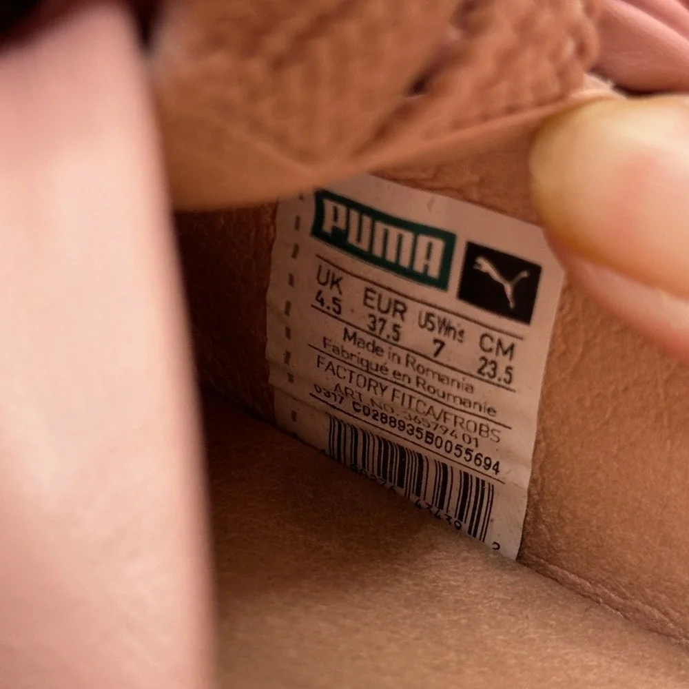 Puma Fenty Rihanna Bow Creeper Sandal Pink Leather‎ Platform Lace Up Size 7